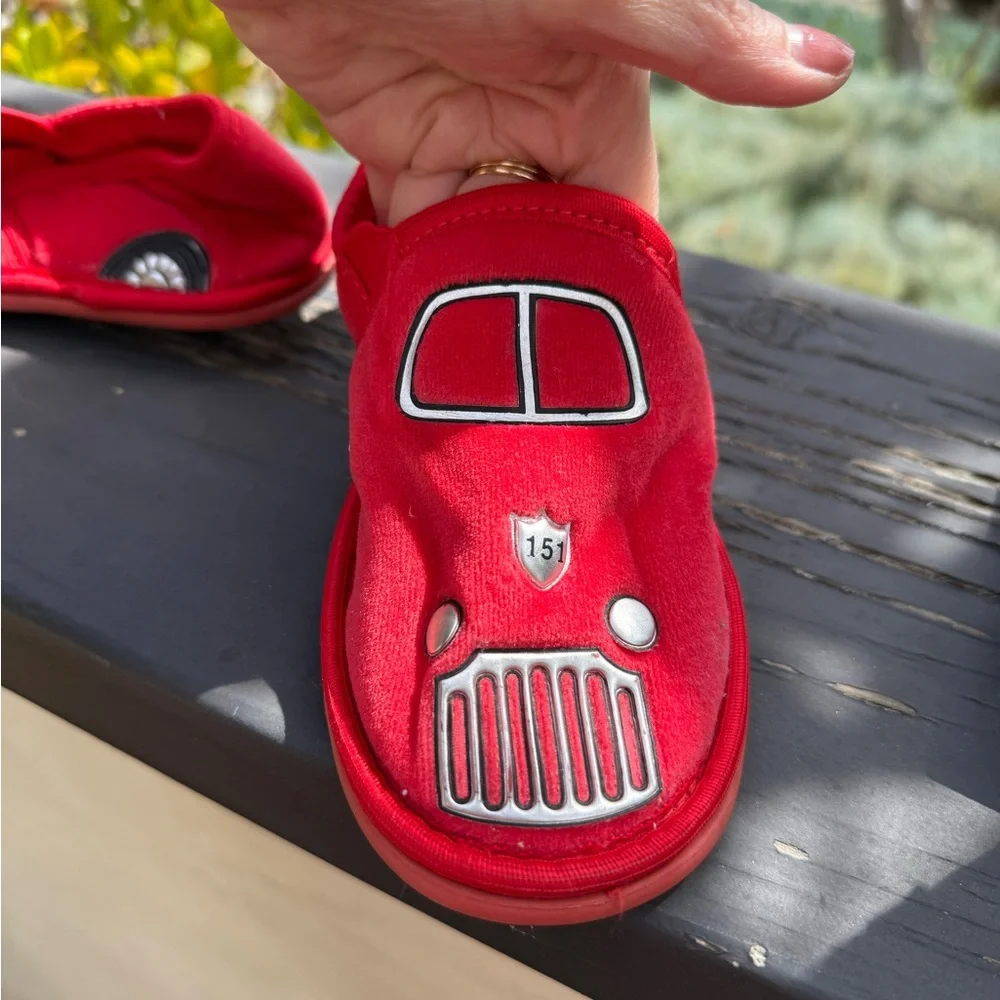 Kids Red Car-Themed Shoes